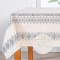 MYSKY HOME Boho Rectangle Tablecloth 60x84 Inches Linen Fabric Oblong Table by MYSKYHOME