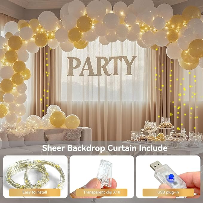 10×8ft Tulle Backdrop Curtains - Image 2