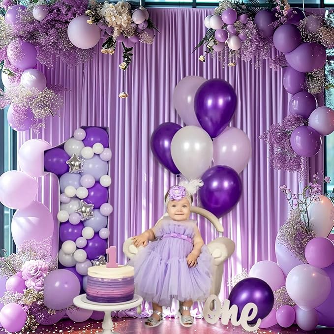 10 x 10 Feet Light Purple Backdrop Curtain - Image 4