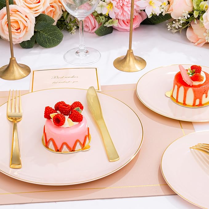 KIRE 175PCS Pink Plates Disposable - Image 4