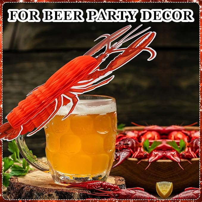 Jetec 6 Pcs Tissue Crab Lobster Honeycomb Centerpiece Hanging Crab Lobster - Image 4