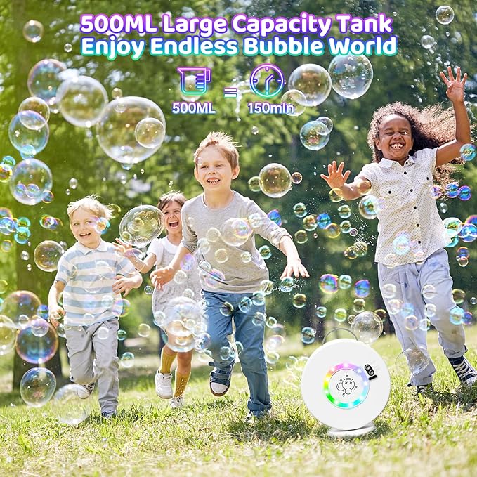 Bubble Machine for Kids Toddlers, 90° 360° Auto Rotatable Portable Bubble Maker - Image 4