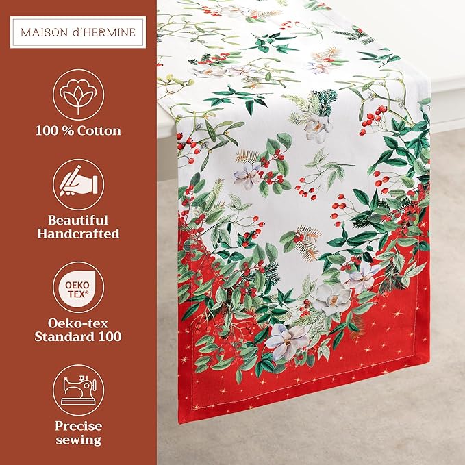 Maison d' Hermine Table Runner 100% Cotton Double Layer Table Runners 108 - Image 2