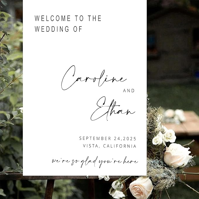Generic Personalized Wedding Welcome Sign, 18x27 inches, Modern Style, Wedding - Image 4