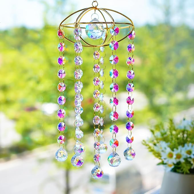 H&D HYALINE & DORA Planet Shape Gold Crystal Suncatcher Crystal Ball Prism - Image 2