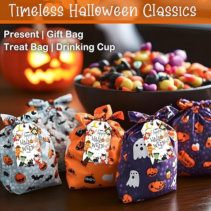 50 Pcs Halloween Tags with String, 2.1"×3.5" Pumpkin Paper Gifts Tags, Ghost - Image 4