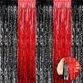 4 Pack Foil Fringe Curtain Backdrop, 3.28Ft x 8.2Ft Metallic Tinsel Foil Fringe by Unknown