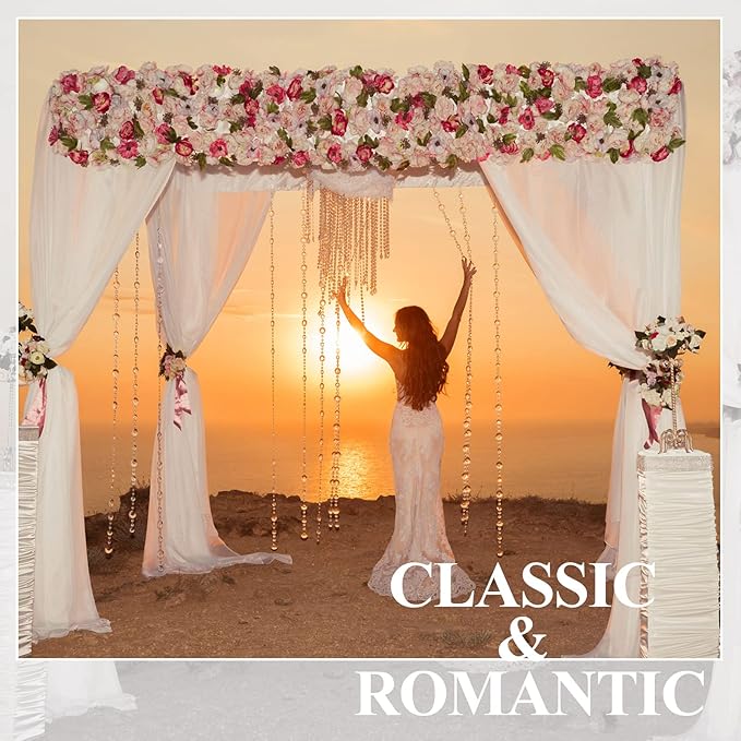 Wedding Arch Draping Fabric 3 Panels 30" x 32 ft White Wedding Arch Drapes - Image 4