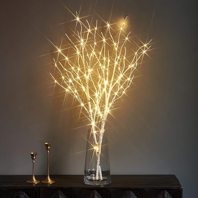 LITBLOOM Lighted White Twig Branches 32IN 100 LED by LITBLOOM