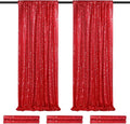 Sparkly Backdrop Curtains 6 Pcs 2ftx8ft Red Curtains Birthday Party Backdrop by QueenDream