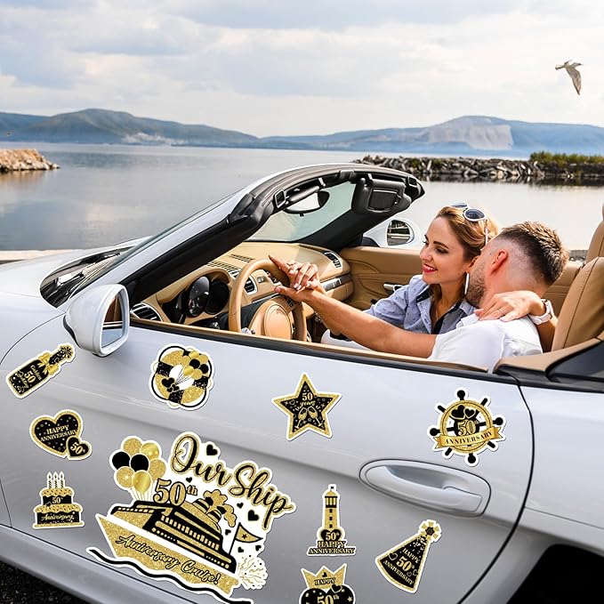 50th Anniversary Cruise Door Magnets Decorations - Image 3