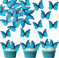 Ephlyn 48Pcs Edible Butterfly Cupcake Toppers 3D Cute Butterfly Cake Picks by Ephlyn