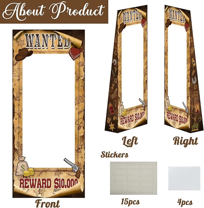 4.5ft Tall Life Size Stand in West Wanted Photo Booth Props Selfie Frames - Image 4