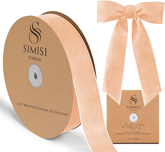 Champagne Velvet Ribbon 1.5'' 25 Yards by SIMISIRIBBON