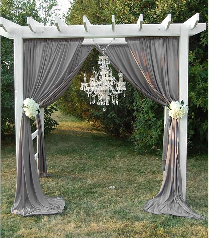 2 Panels Dark Gray Backdrop Curtain, 10 x 7 Feet Background Curtains - Image 4