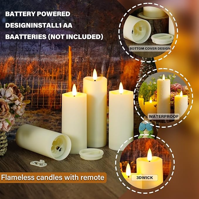 Plastic Waterproof Outdoor flameless Candles, LED Candles, - Image 3