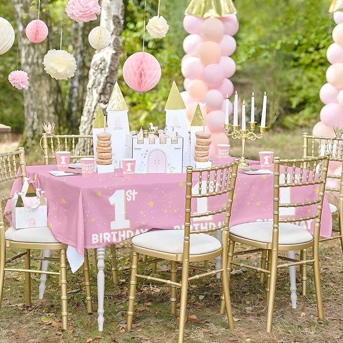 Gatherfun Baby Girl Party Supplies Set: 1st Birthday Decorations, Includes - Image 5