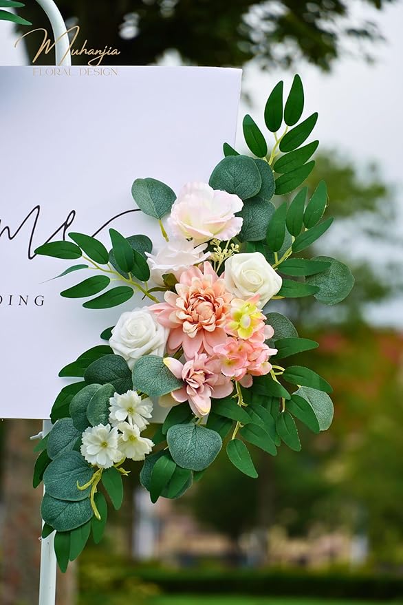 Wedding Sign Faux Flower Swag for Ceremony Party Reception Entrance Floral - Image 7