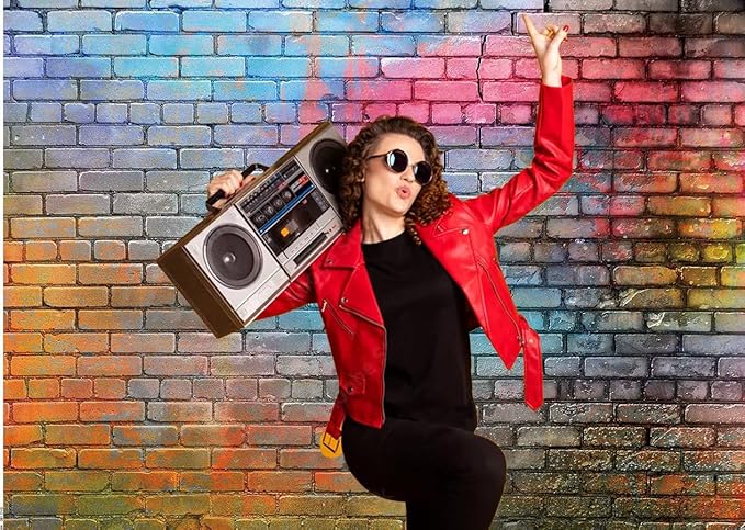 Colorful Graffiti Brick Wall Backdrop 10x10ft – Urban Street Art Background - Image 2