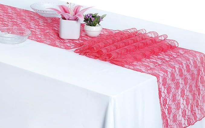MDS Pack of 25Wedding 12 x 108 inches Lace Table Runner by MDS