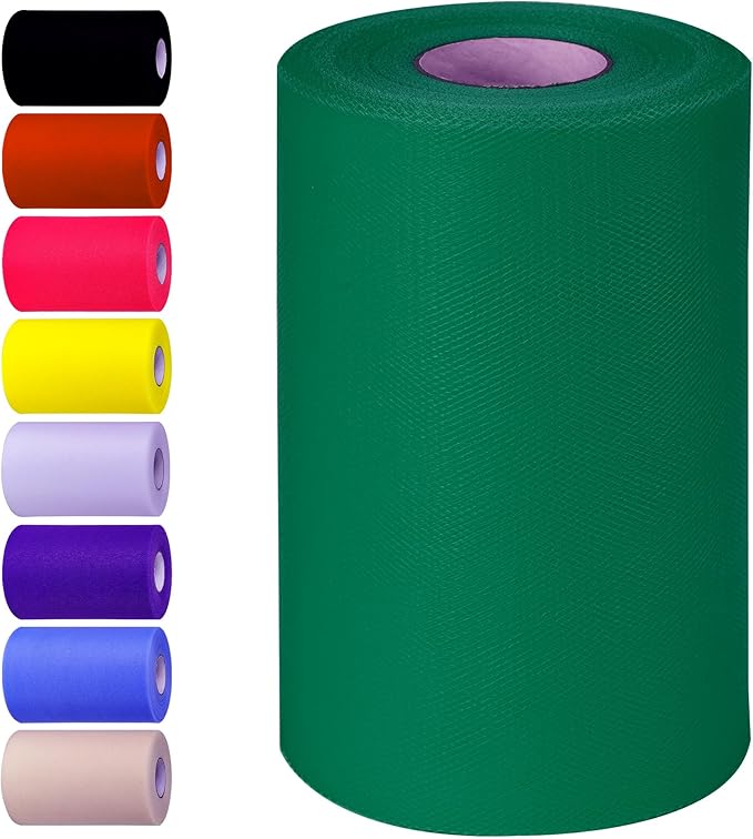 Olive Green Tulle Fabric Rolls 6 Inch by 100 Yards Tulle Roll Spool Fabric by Unknown