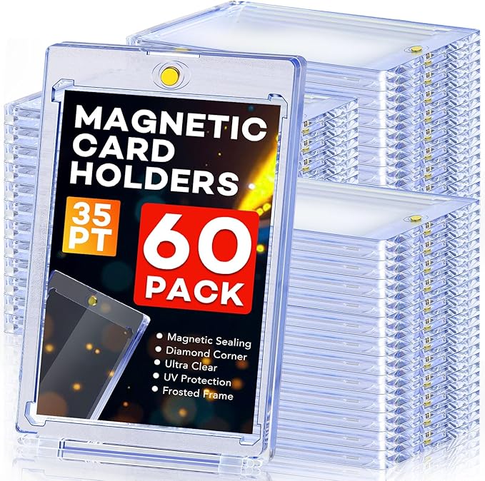 60ct Magnetic Card Holders, 35pt One Touch Card Holder, U-V Protection Hard by Zenowick