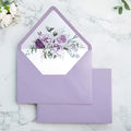 PONATIA 50PCS A7 Euro Flap Envelopes, 5.25 x 7.25'' Lilac Flowers Liner by ponatia