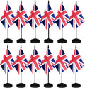12 Pack United Kingdom Desk Flags Set, UK Small Mini Table Office Flags by BCLin