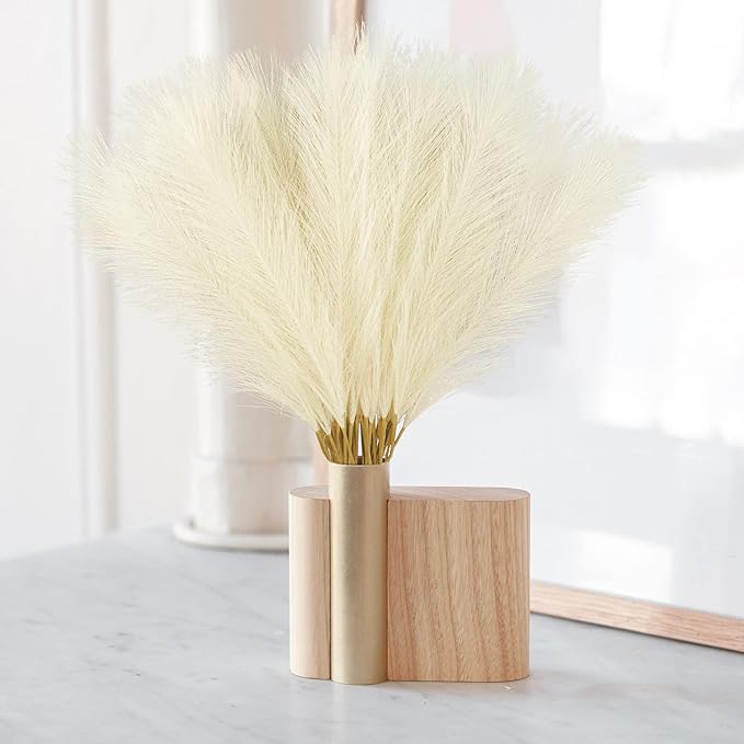 50PCS Faux Pampas Grass, 21.6" Short Artificial Pompous Grass Floral Fake - Image 7