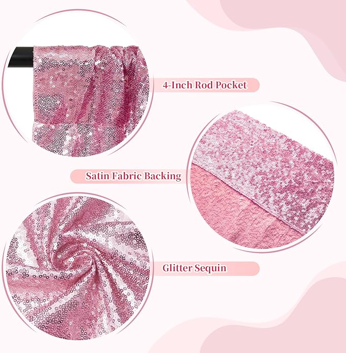 SquarePie Sequin Backdrop Less Transparent Background Sparkly Curtain - Image 6
