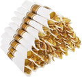 50Guests Pre Rolled Gold Plastic Silverware Sets by Joyido