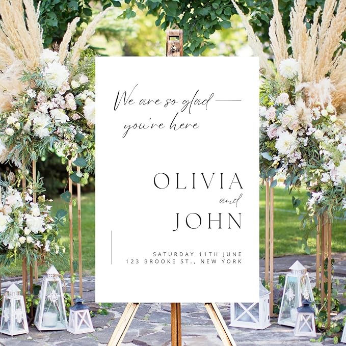 Welcome Wedding Sign Personalized, Personalized Wedding Welcome Sign Minimalist - Image 2