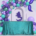 SquarePie Sequin Tablecloth Rectangular 60 x 102 Inch Teal Reflect Lights Bling by SquarePie