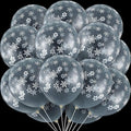 Skylety 40 Pieces Snowflake Balloons Bulk Winter Transparent Snowflake Latex by Skylety