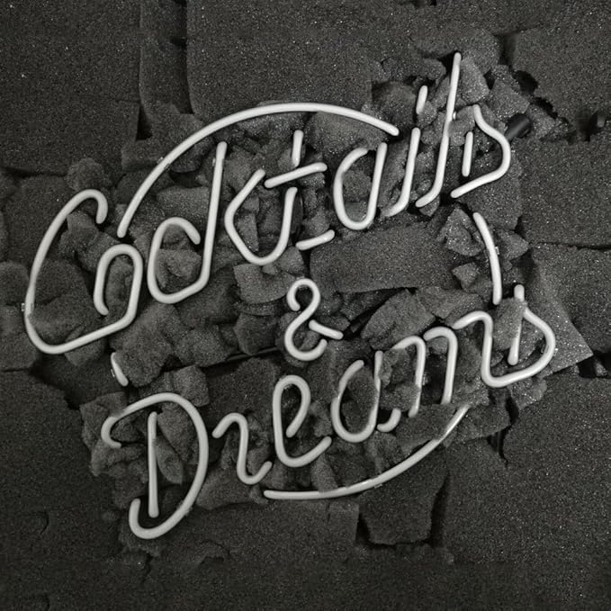 COCKTAILS AND DREAMS Real Glass Neon Light Sign Home Beer Bar Pub Recreation - Image 3