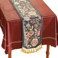 patdrea Designer Vintage Black Floral Velvet Table Runner 71 Inch Long by Welcometopatdrea
