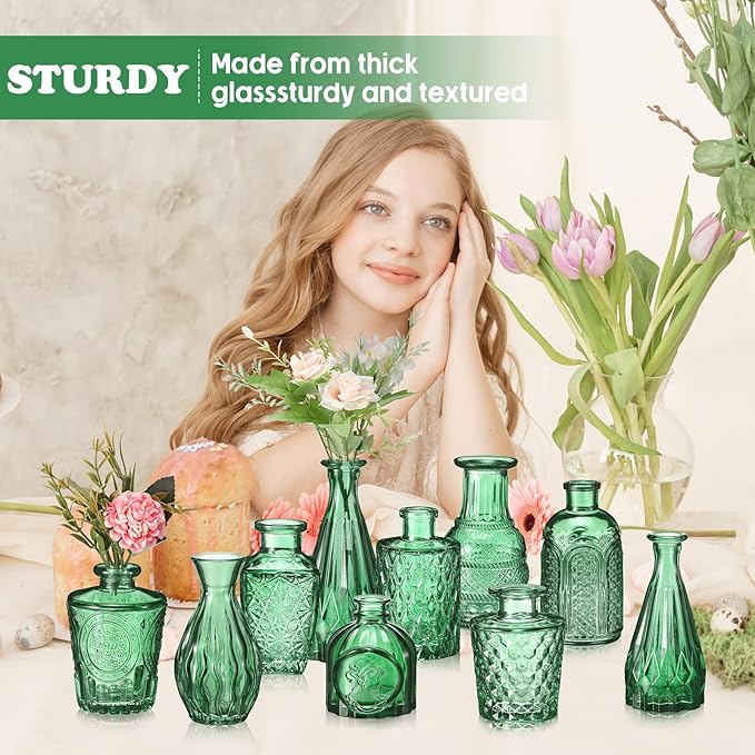 20 Pcs Glass Bud Vase Set Small Vintage Flower Vase in Bulk - Image 5