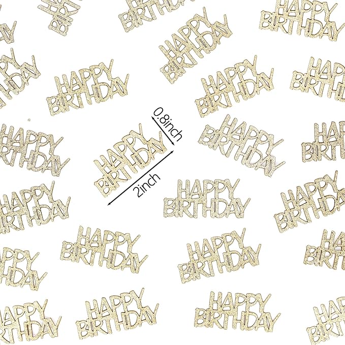 Champagne-Gold Happy Birthday Confetti - Image 6