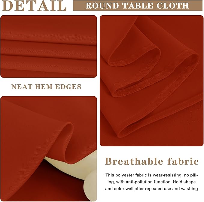 Fitable 6 Pack Rust Round Table Clothes - Image 7