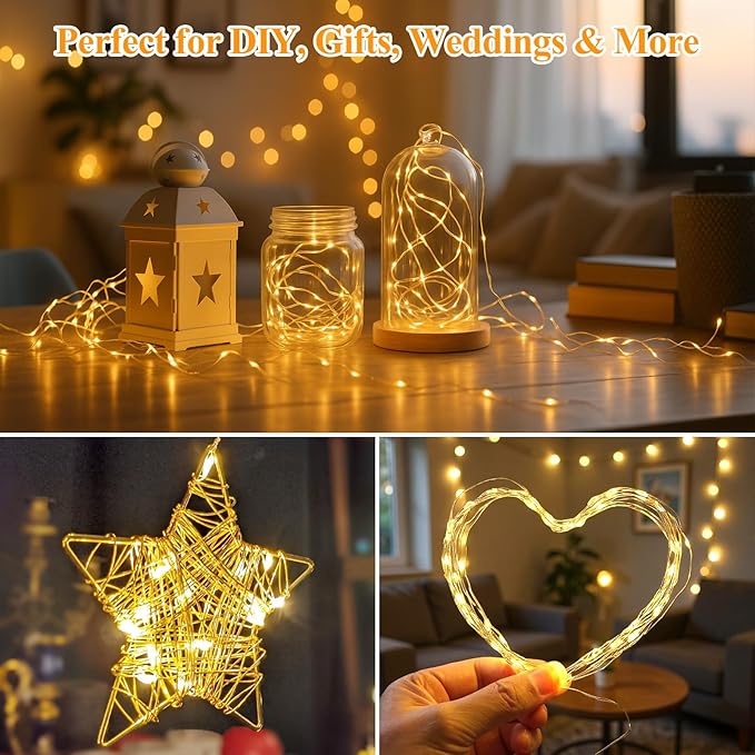 Lakumu 6 Pack Fairy Lights Battery Operated String Lights -7FT 20LED Fairy - Image 4