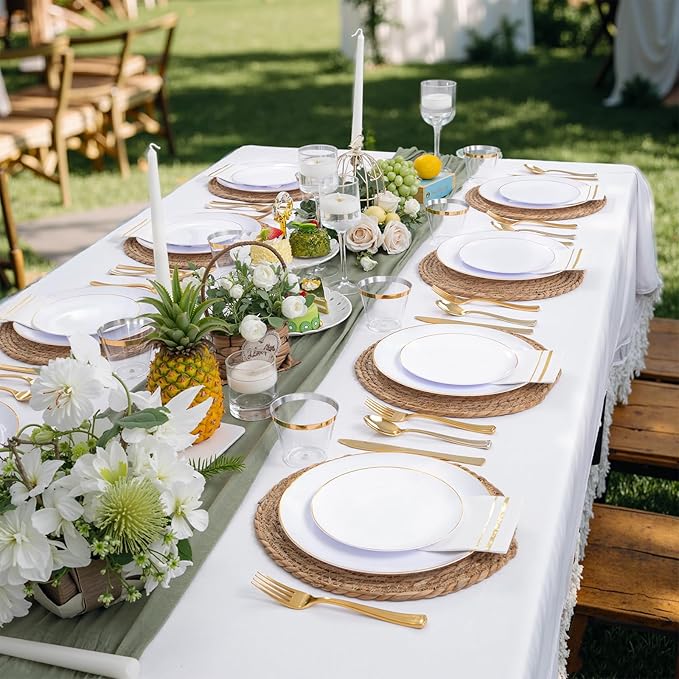 Festiva 350Pcs Gold Plastic Plates - Image 8