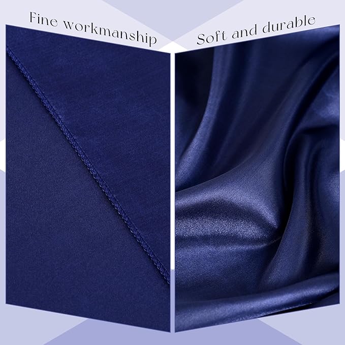 10 Packs Satin Tablecloth 120 Inch Navy Blue Round Table Cloth Silk Tablecloth - Image 4