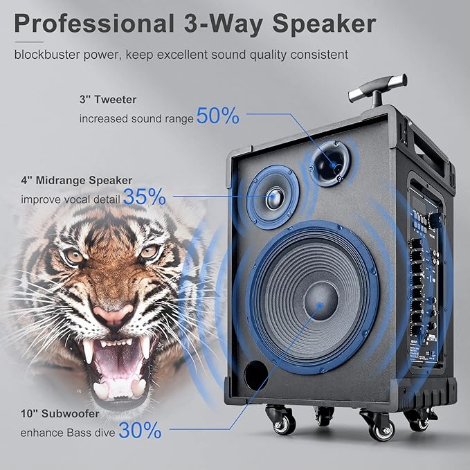 GTSK10-3 3-Way Portable Bluetooth PA Speaker - Image 2