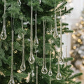 22 Pcs Clear Glass Teardrop Christmas Ornaments Crystal Raindrop Hanging by LOYIM