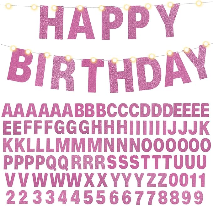 TaoBary 112 Pcs DIY Letter Kit Glitter Customizable Banner Letters Include 107 by TaoBary