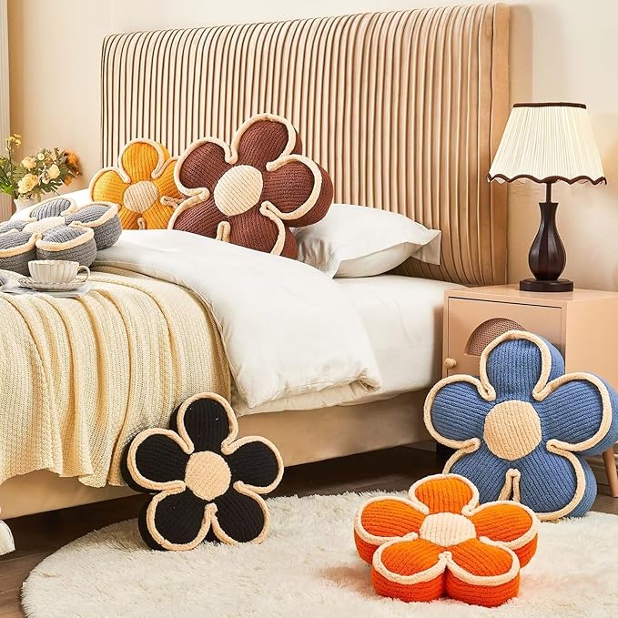 Flower Pillow, Soft Shaped Floor Cushion, Decorative Throw Pillow, Cute Seating - Image 5