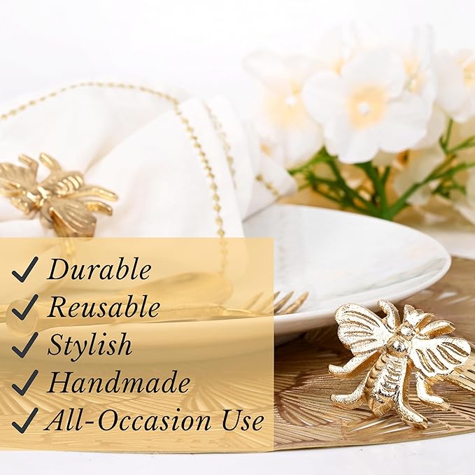 Gold Napkin Rings Set of 12 - Image 8