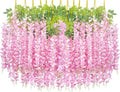 24 Pack Artificial Fake Wisteria Vine Ratta Hanging Garland Silk Flowers String by AITISOR
