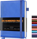 Lined Journal Notebook for Women Men, 256 Numbered Pages Hardcover Leather by Unknown