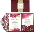 DORIS HOME 50PCS Laser Cut Wedding Invitations by DorisHome
